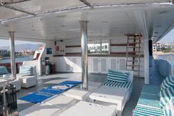 Oman Scuba Diving Holiday. Luxury Oman Aggressor Liveaboard. Outside Area.